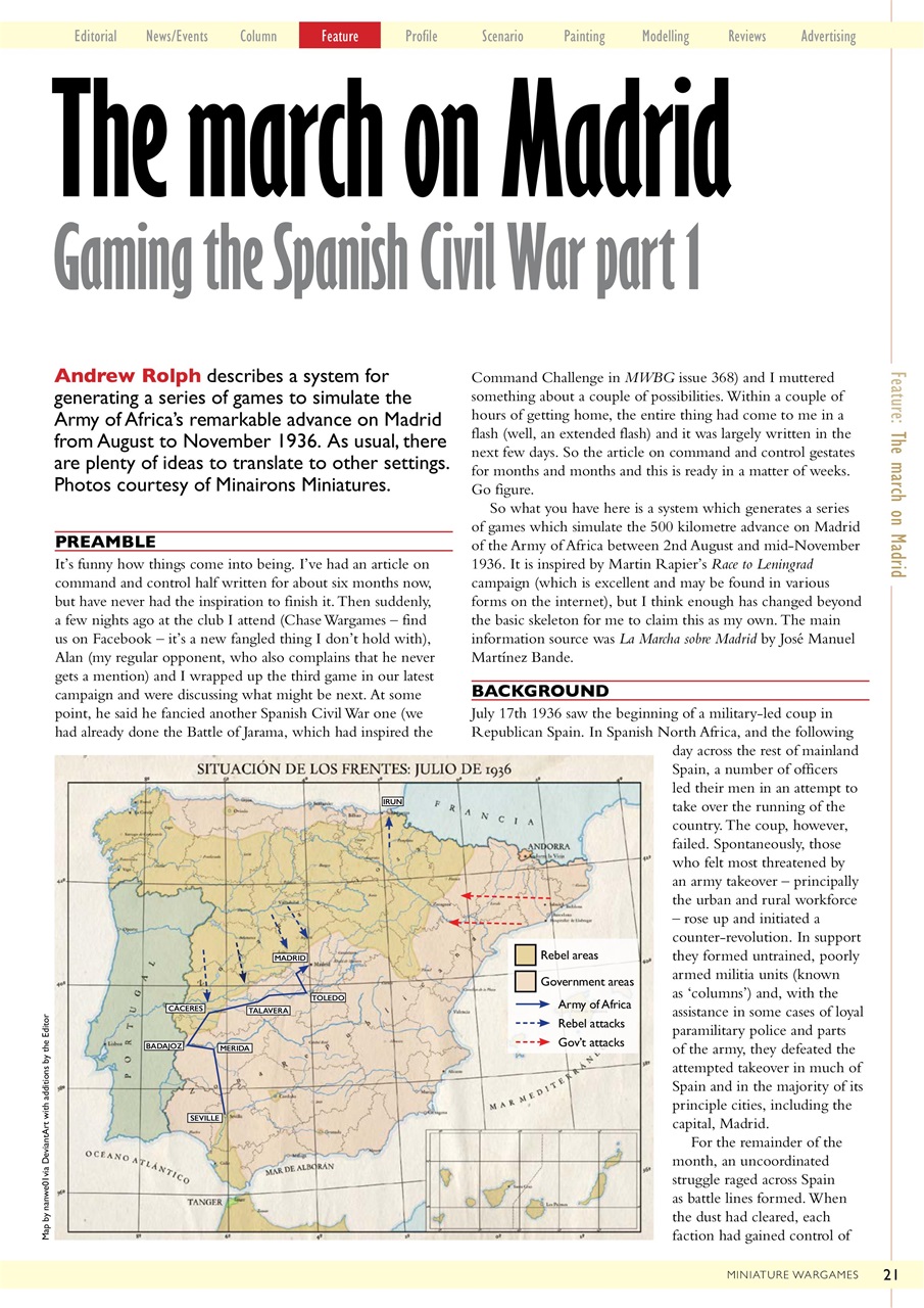 Miniature Wargames Preview Pages
