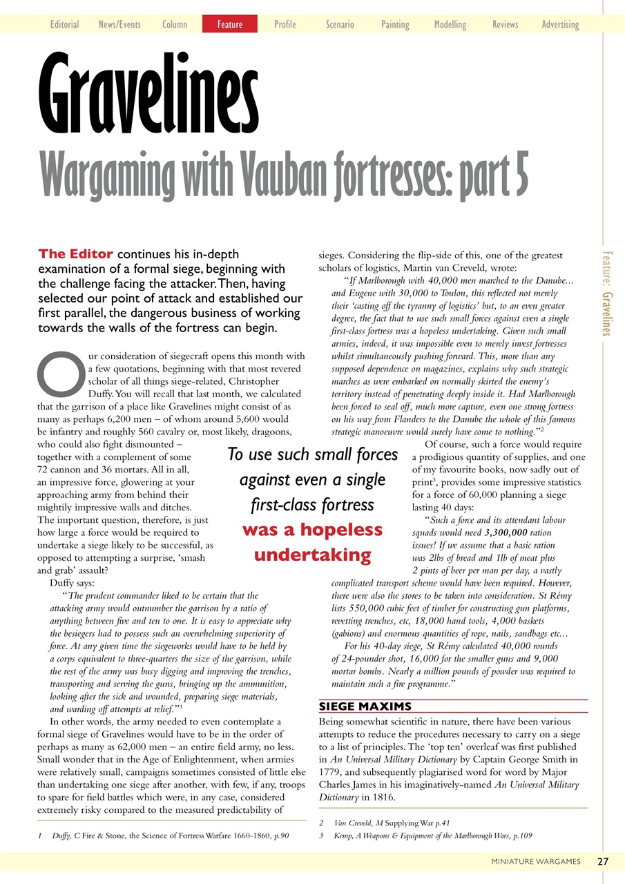 Miniature Wargames Preview Pages