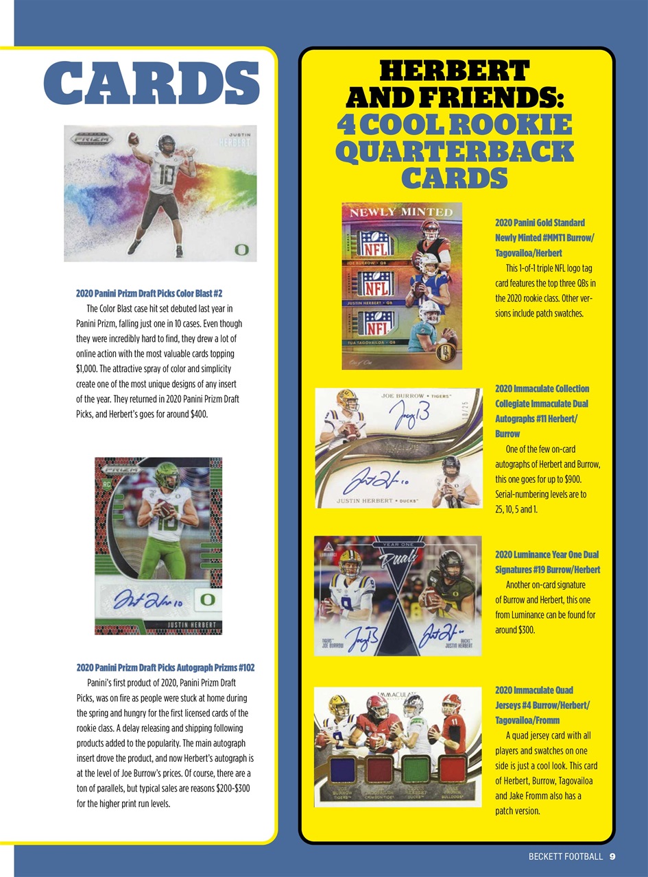 Beckett Football Magazine Preview Pages