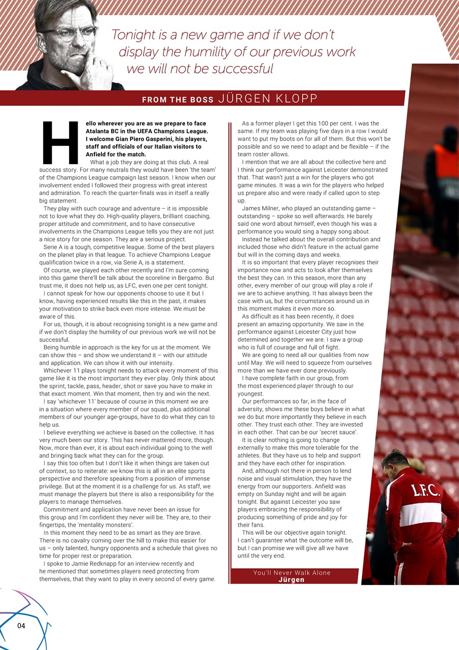 Liverpool FC Programmes Preview Pages