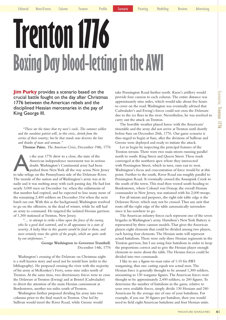 Miniature Wargames Preview Pages