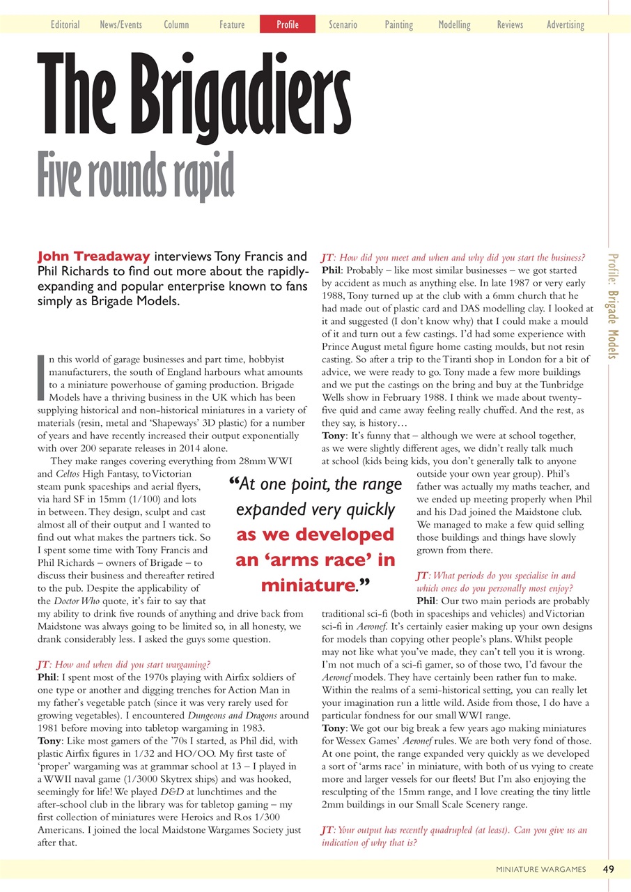 Miniature Wargames Preview Pages