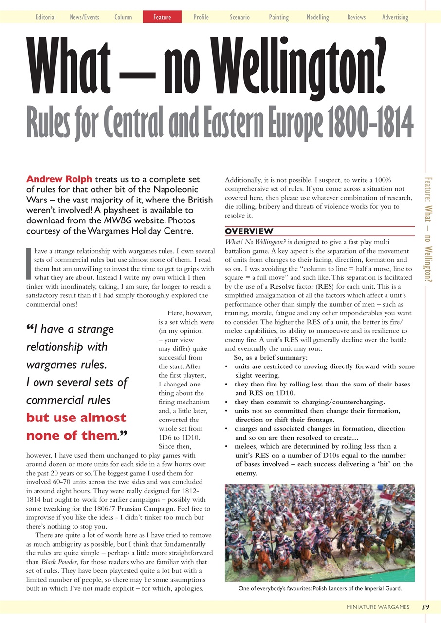 Miniature Wargames Preview Pages