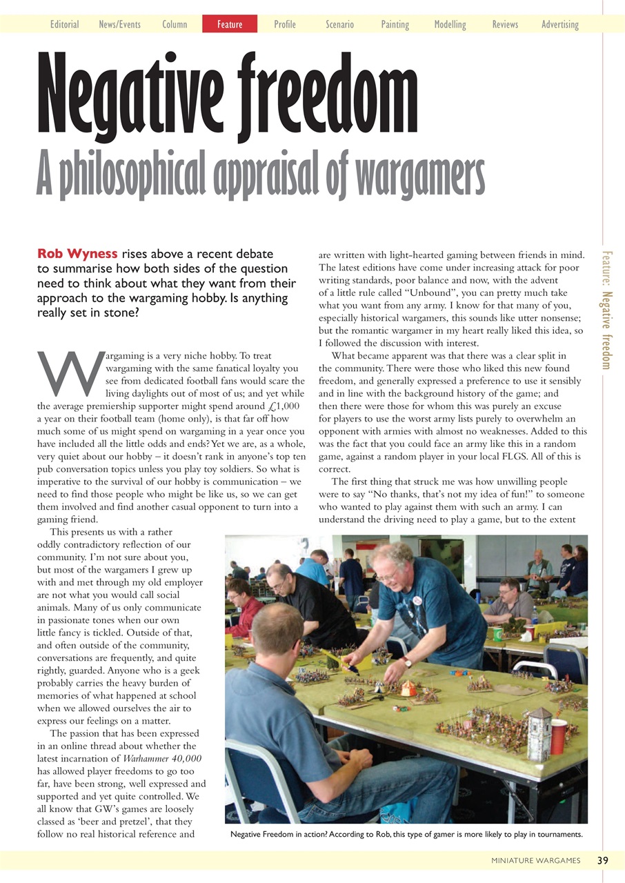 Miniature Wargames Preview Pages