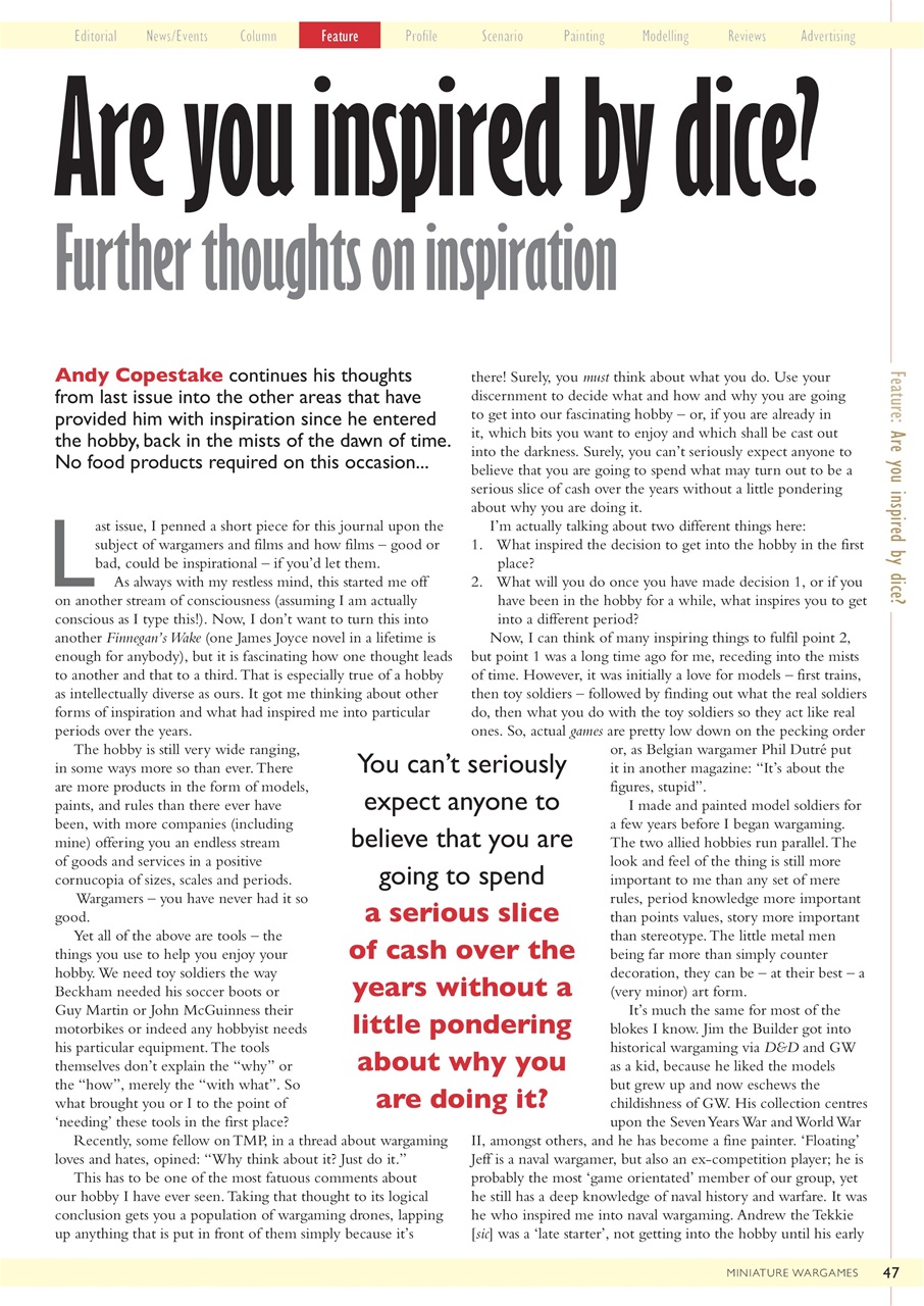 Miniature Wargames Preview Pages