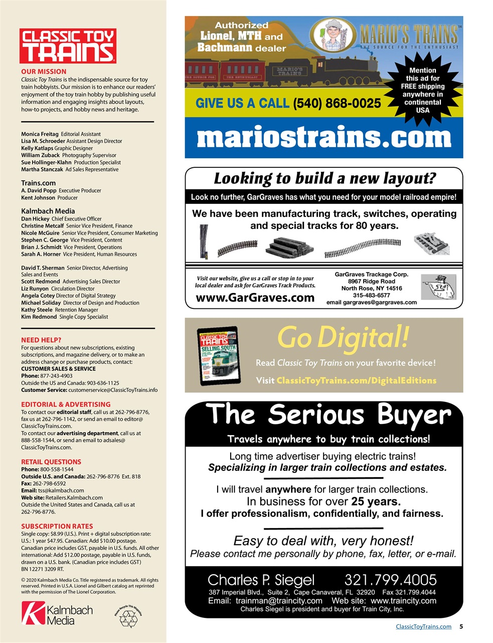 Classic Toy Trains Preview Pages