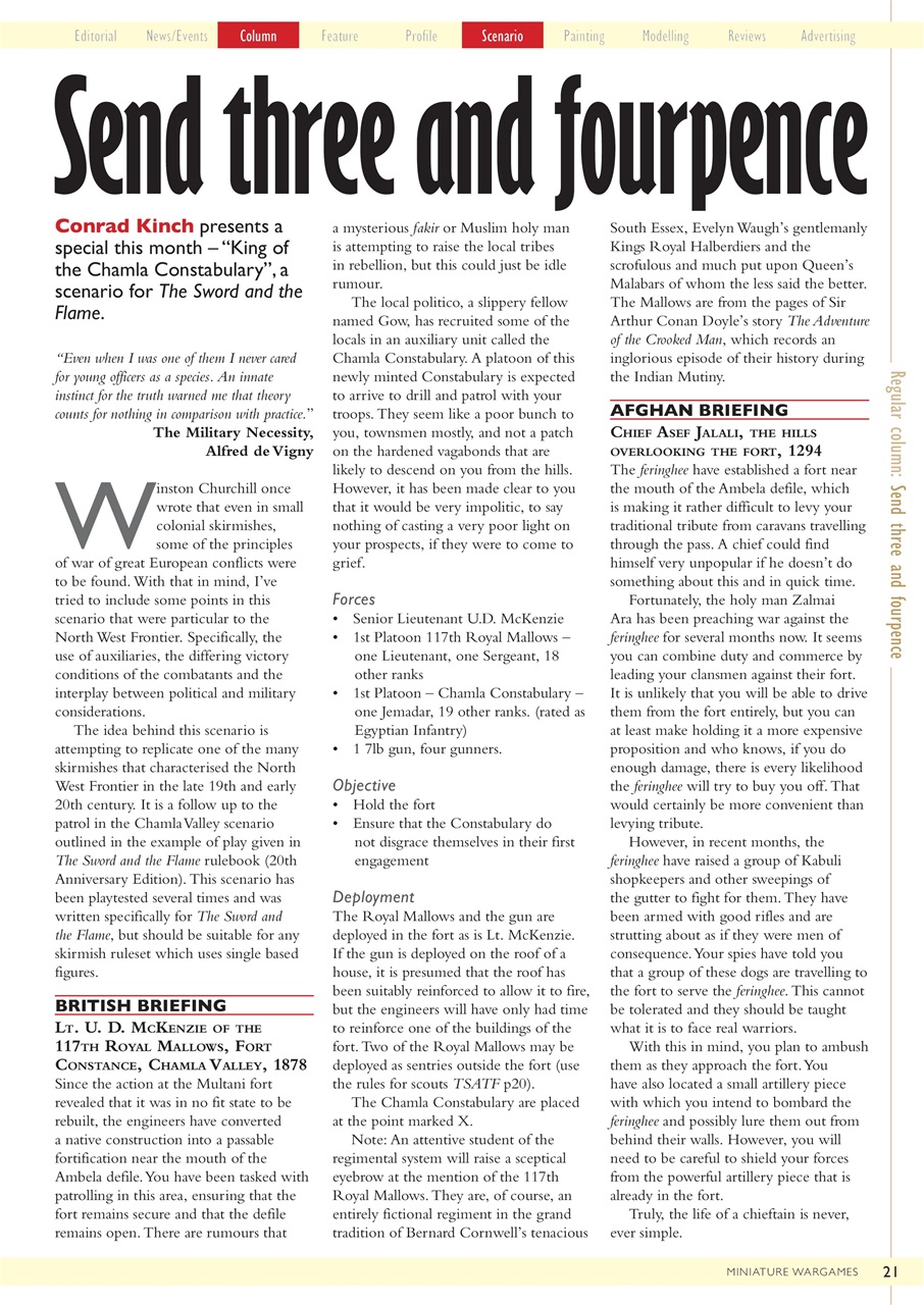 Miniature Wargames Preview Pages