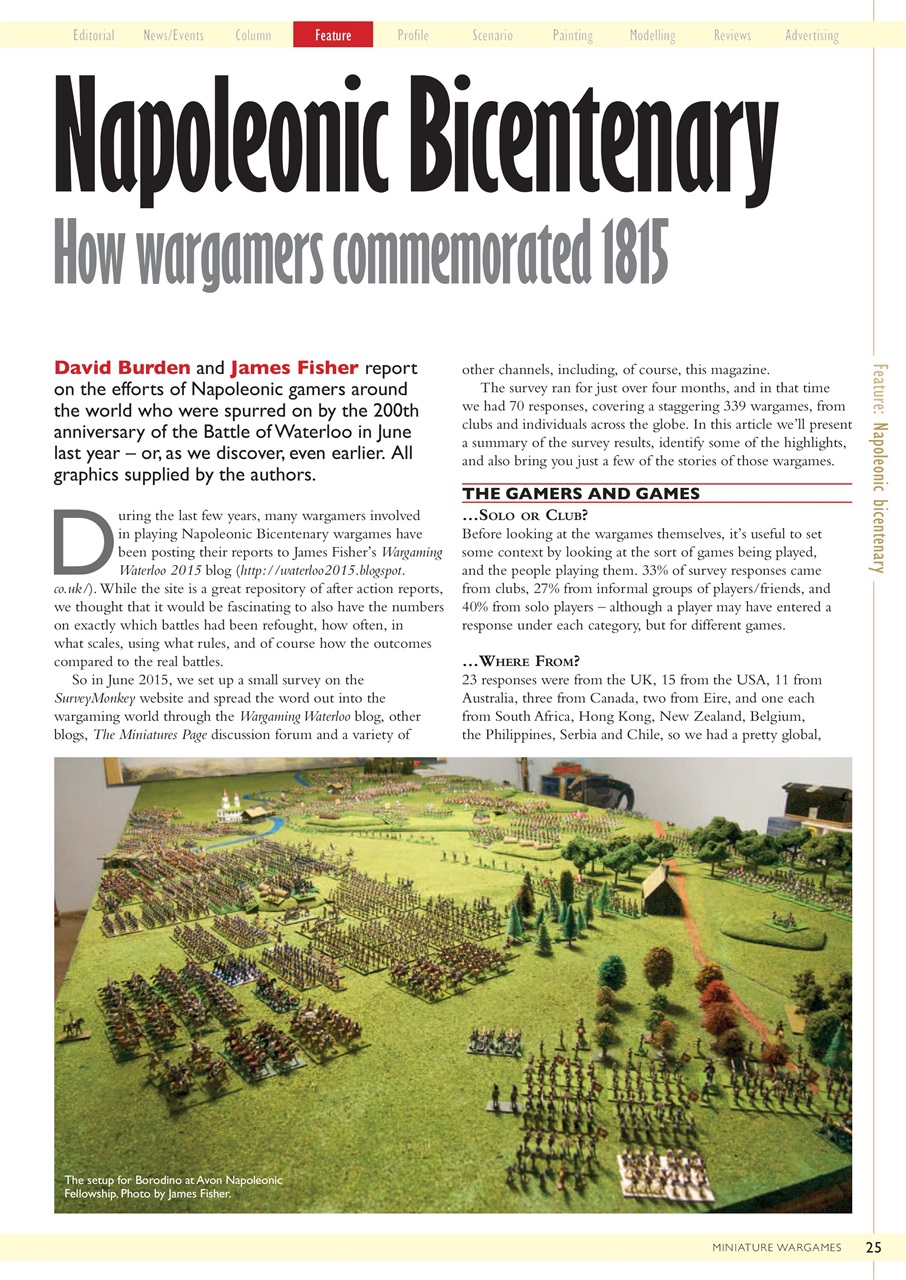 Miniature Wargames Preview Pages