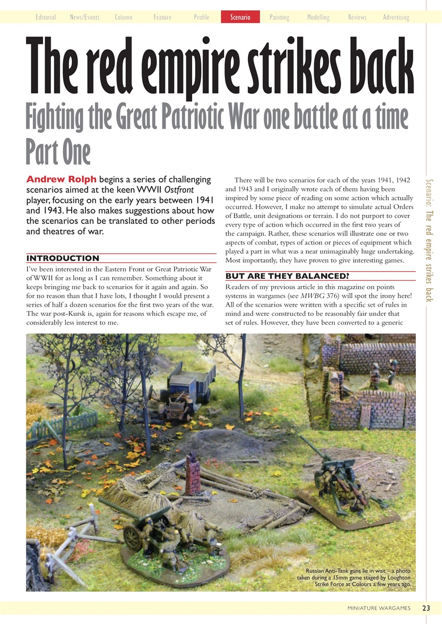 Miniature Wargames Preview Pages
