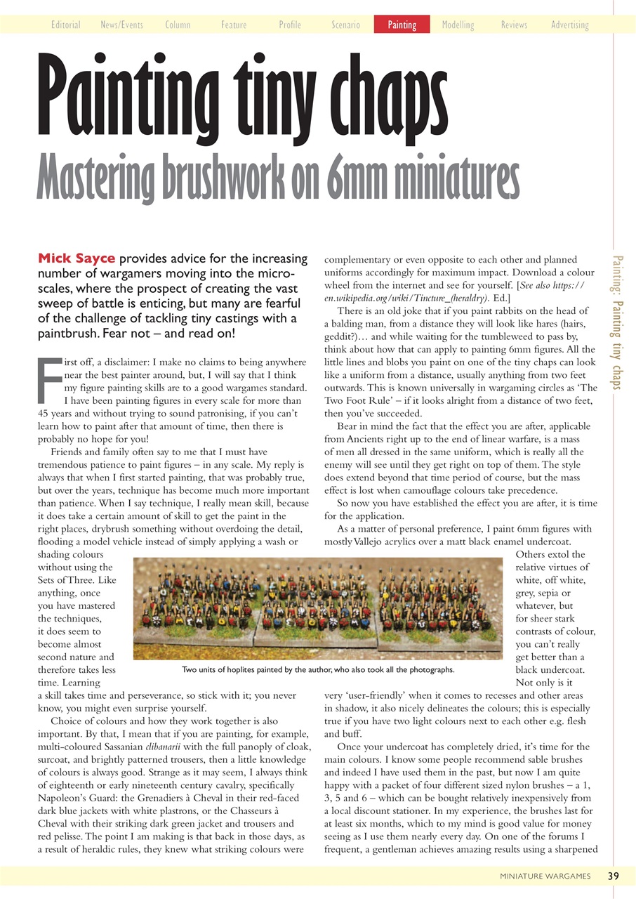 Miniature Wargames Preview Pages