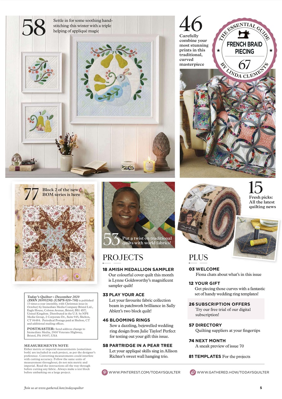 Today’s Quilter Preview Pages