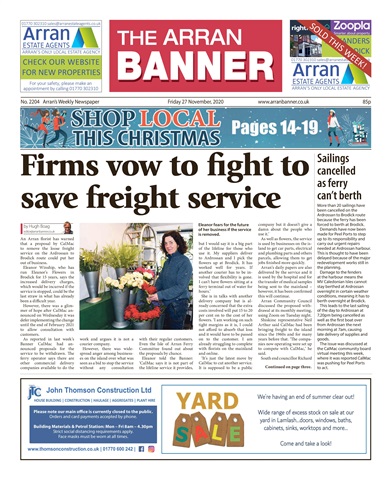 Arran Banner issue 27/11/20