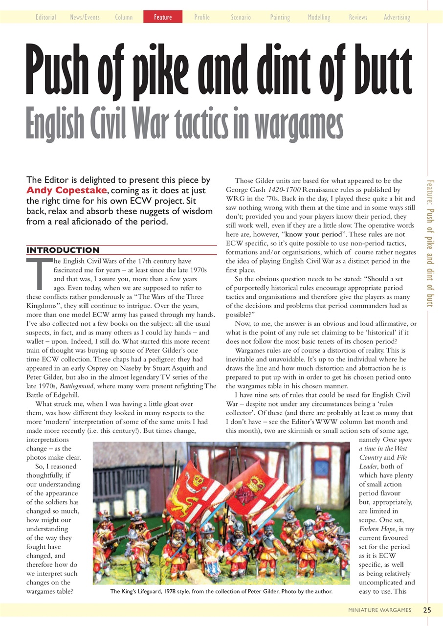 Miniature Wargames Preview Pages