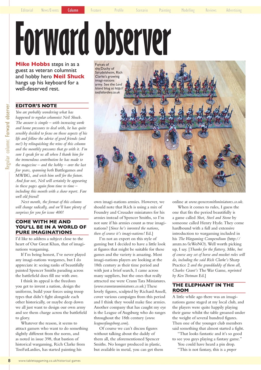 Miniature Wargames Preview Pages