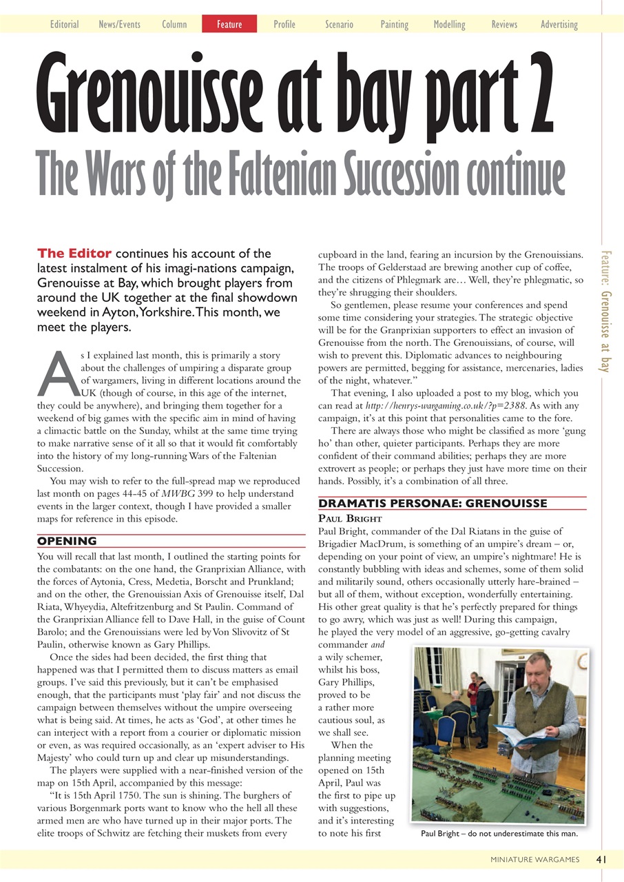 Miniature Wargames Preview Pages
