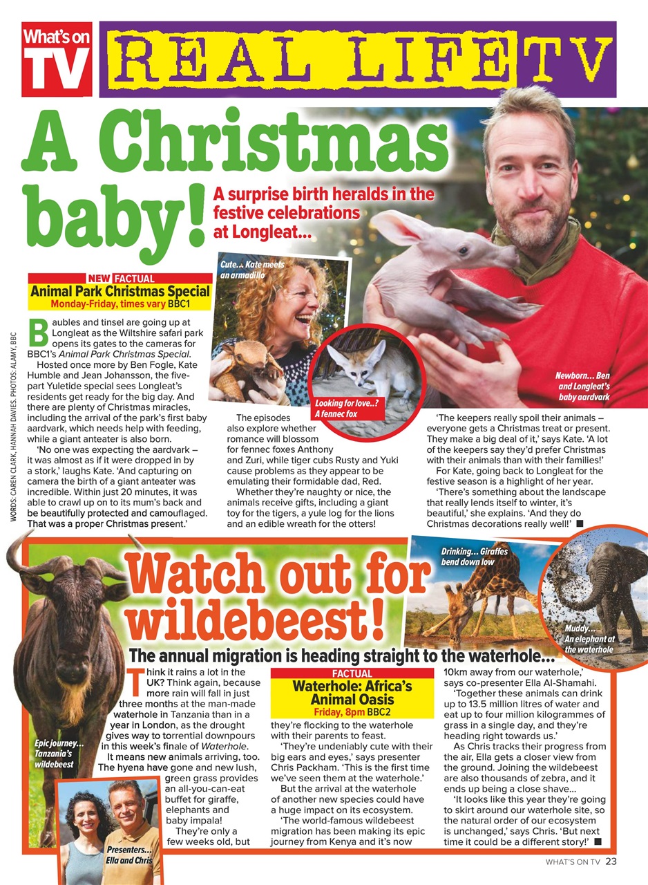 What's on TV Preview Pages