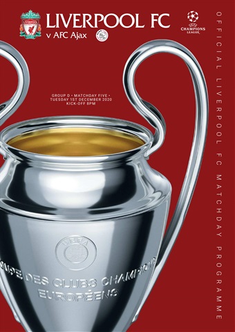 Liverpool FC Programmes issue vs AFC Ajax 20/21