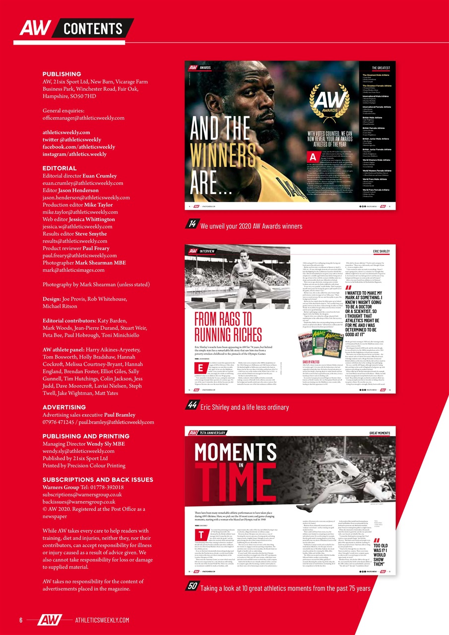 AW – Athletics Weekly Magazine Preview Pages
