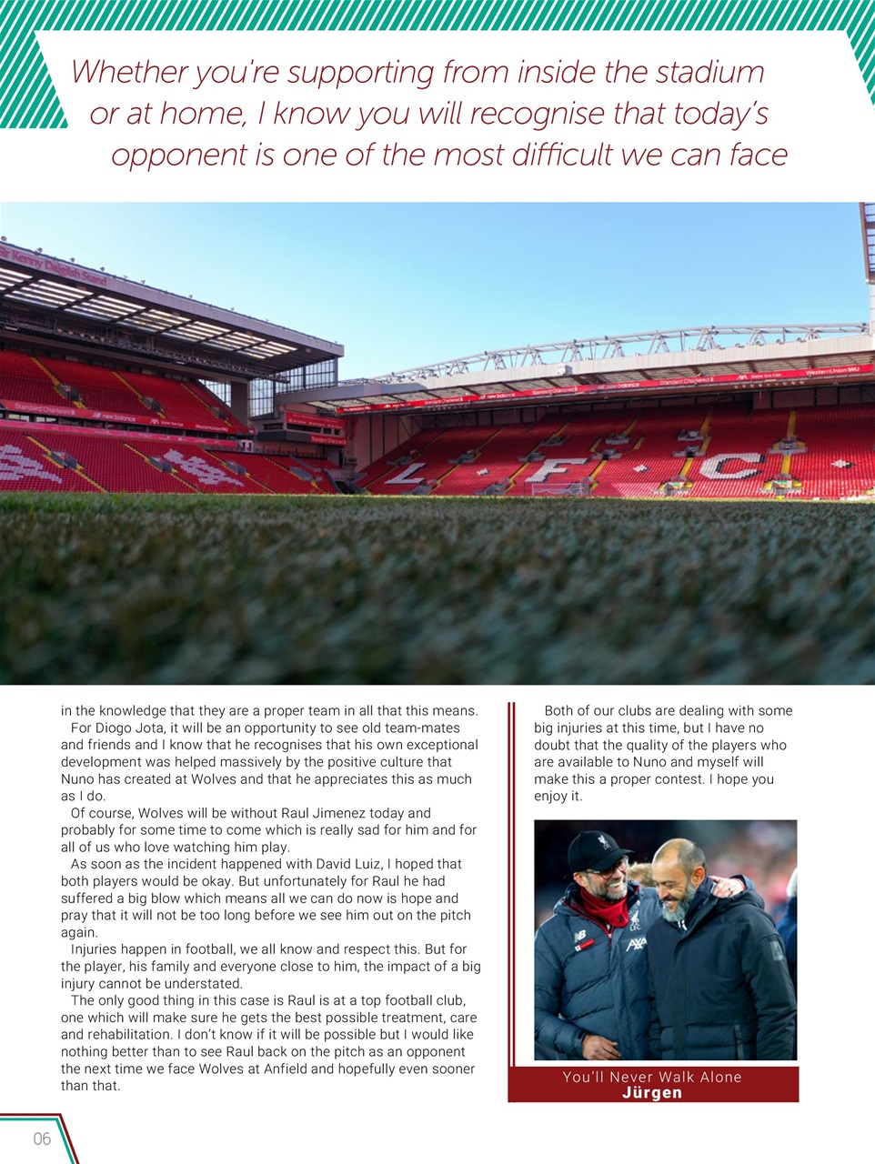 Liverpool FC Programmes Preview Pages