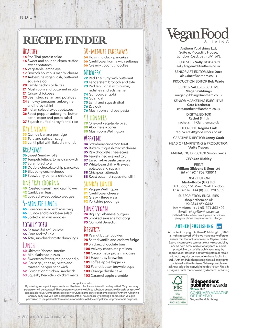 Vegan Food & Living Magazine Preview Pages