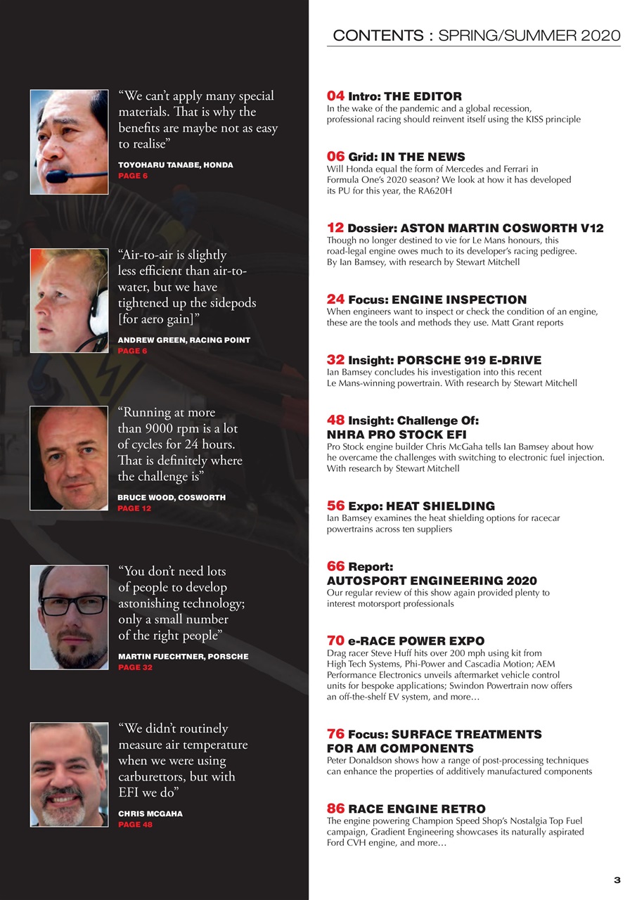 Race Engine Technology Preview Pages