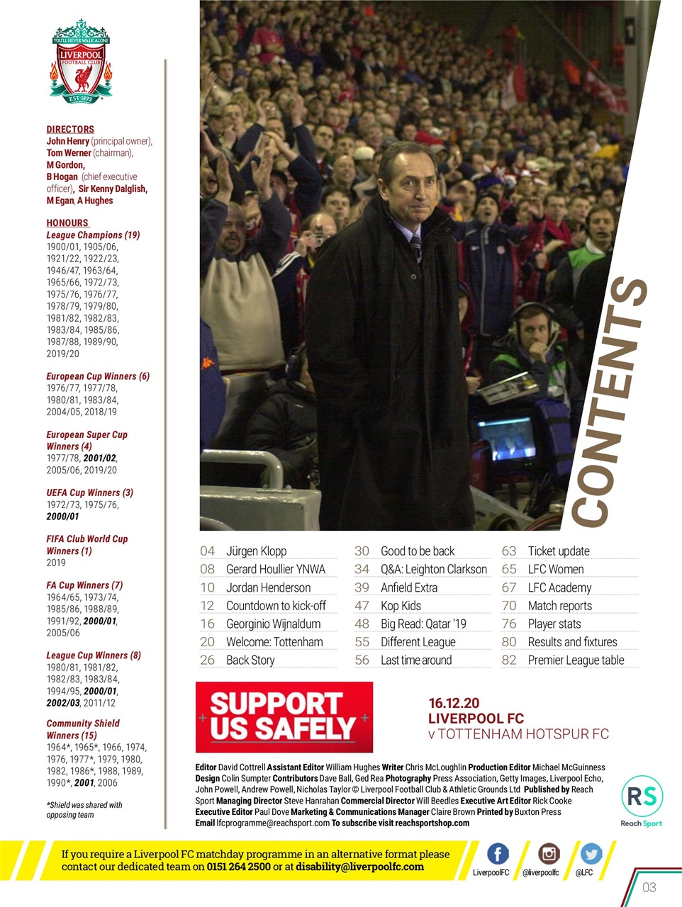 Liverpool FC Programmes Preview Pages