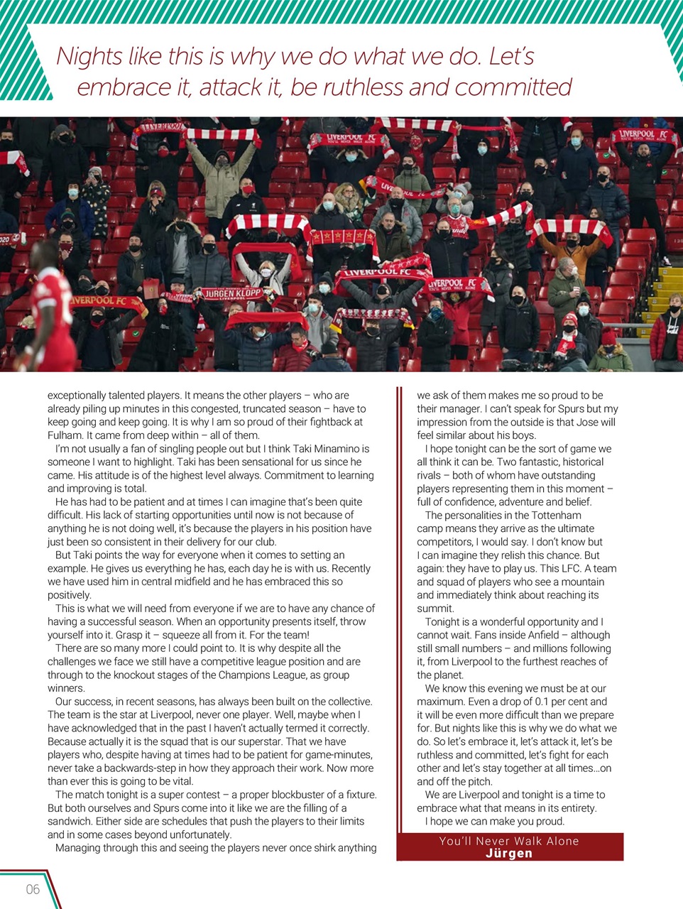 Liverpool FC Programmes Preview Pages
