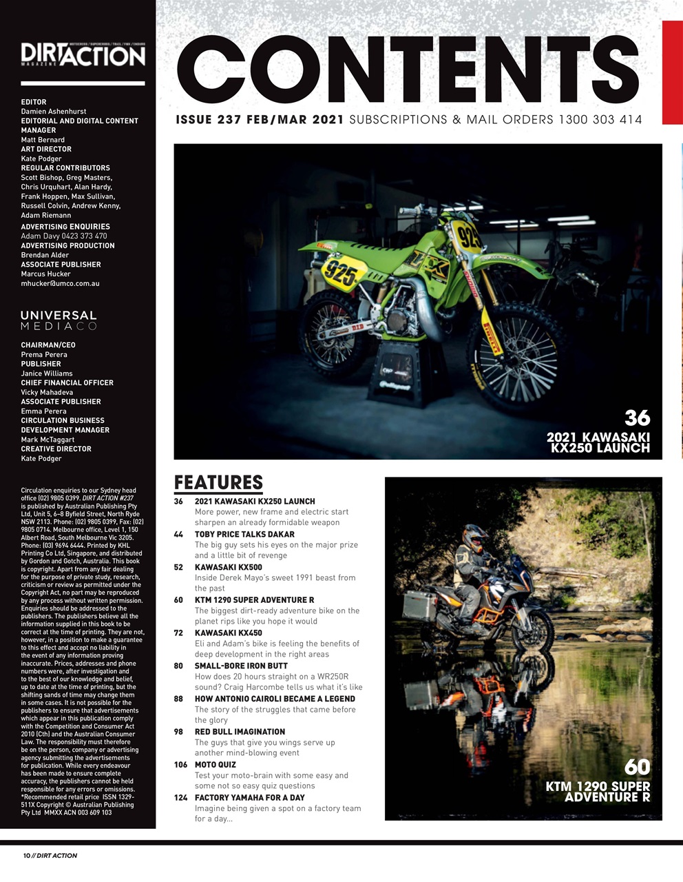 Dirt Action Preview Pages