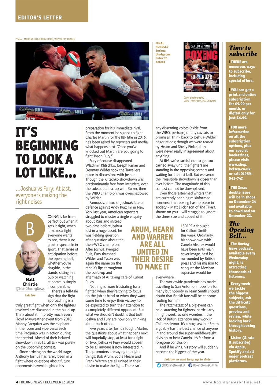 Boxing News Preview Pages