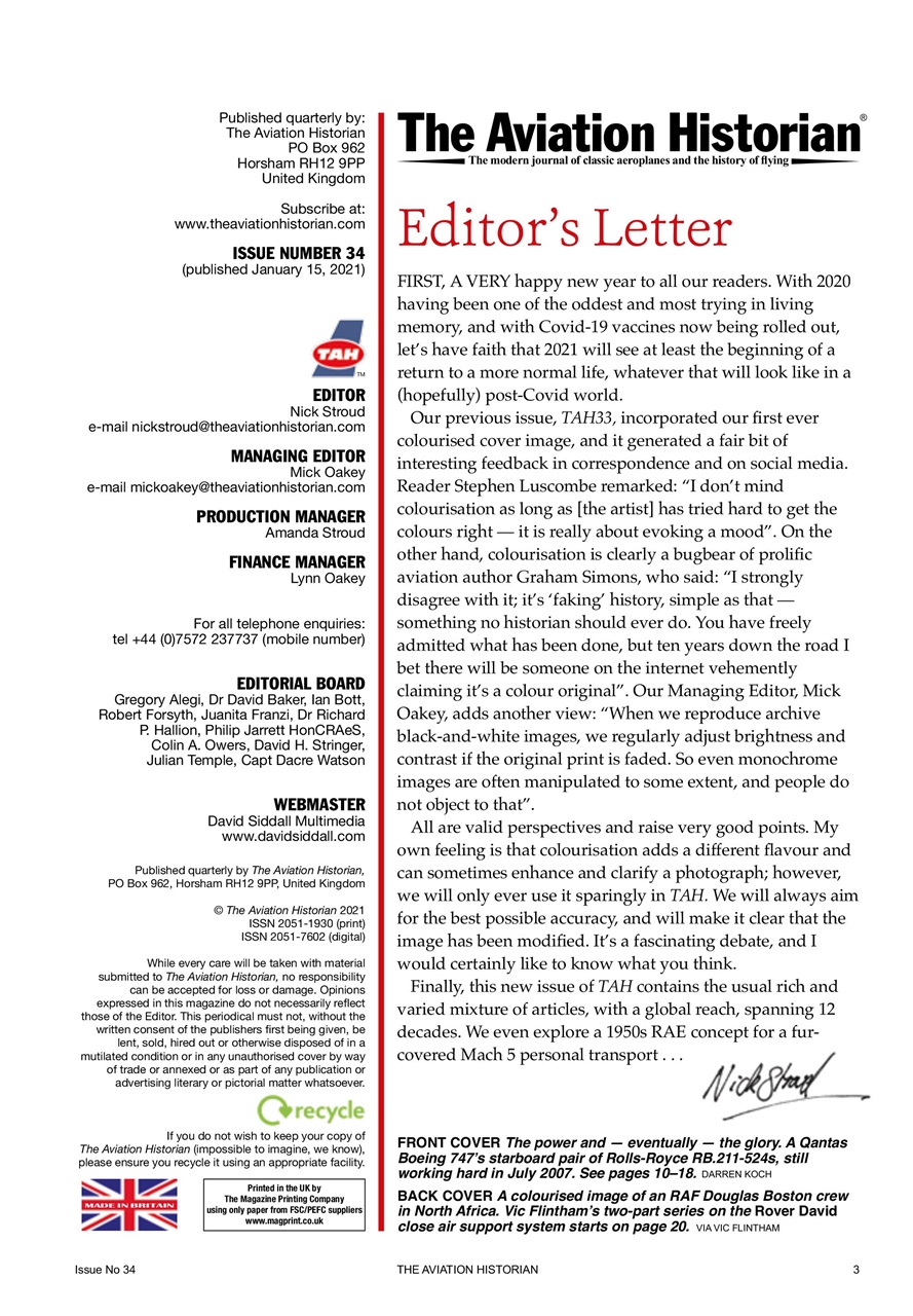 The Aviation Historian Magazine Preview Pages