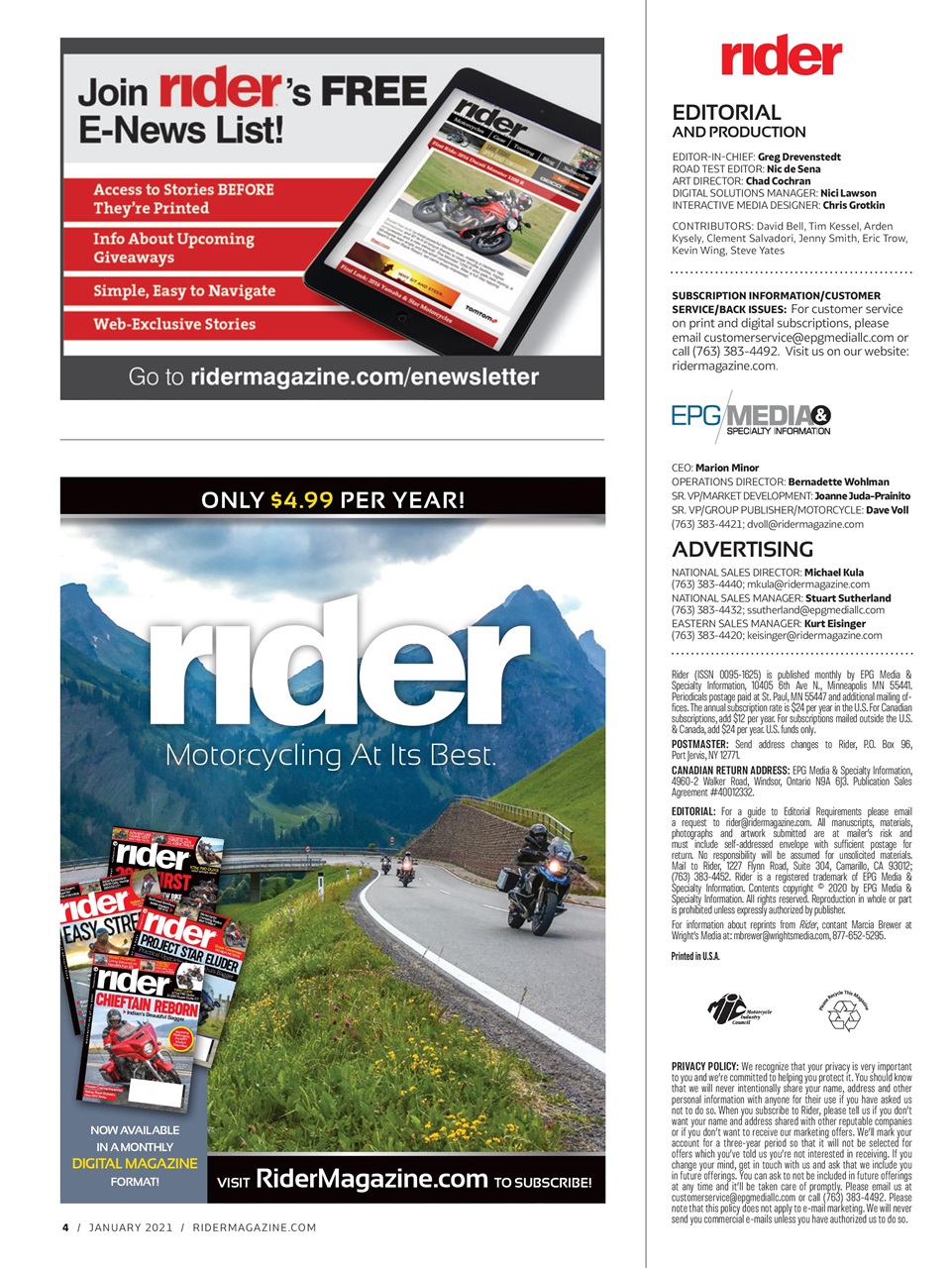 Rider Magazine Preview Pages