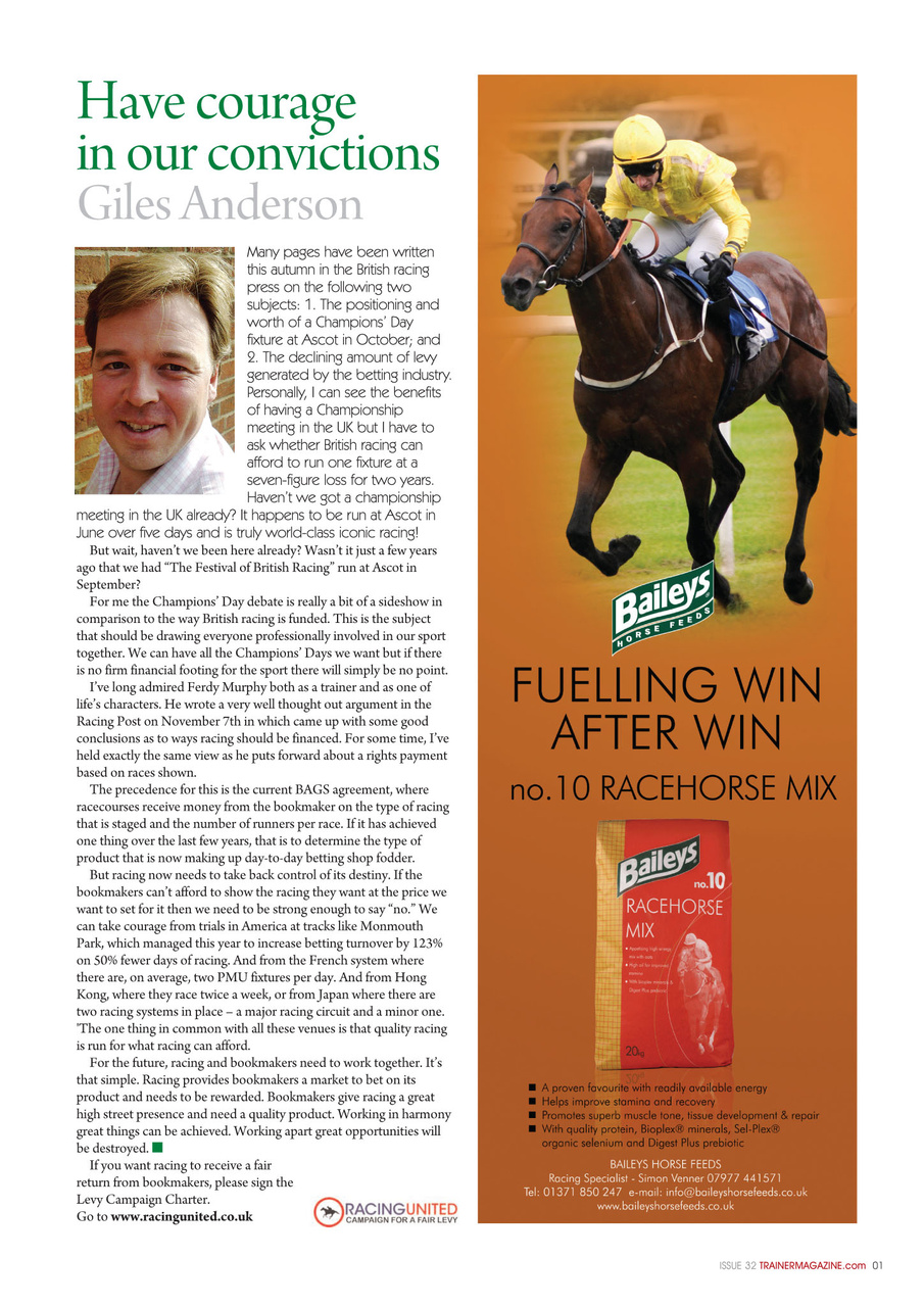 European Trainer Magazine - horse racing Preview Pages