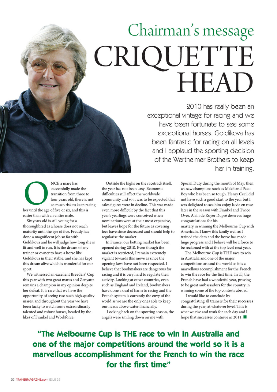 European Trainer Magazine - horse racing Preview Pages