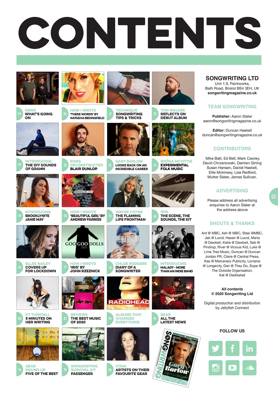 Songwriting Magazine Preview Pages