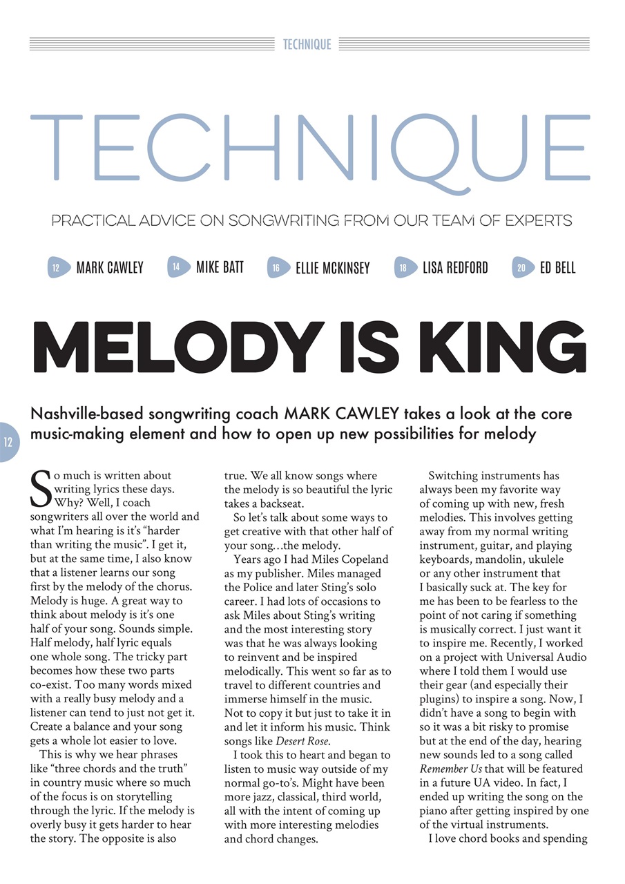 Songwriting Magazine Preview Pages