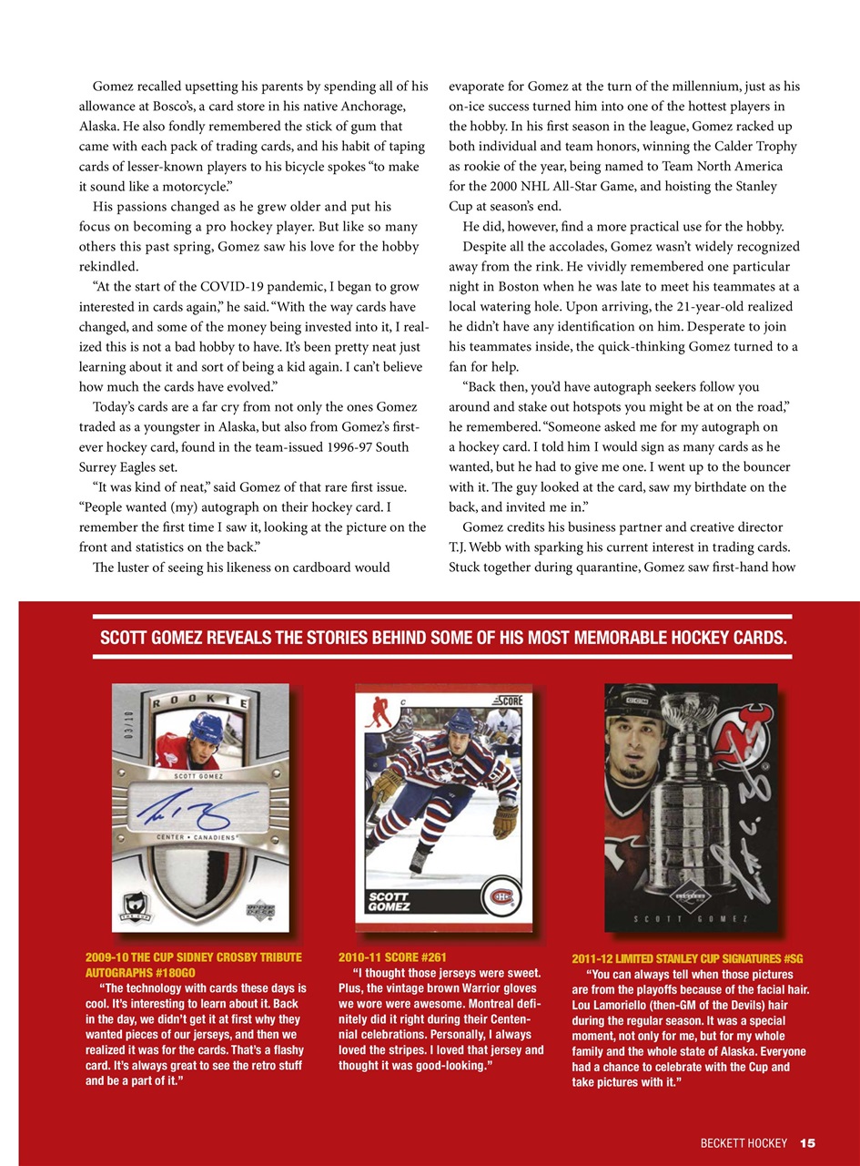 Beckett Hockey Magazine Preview Pages