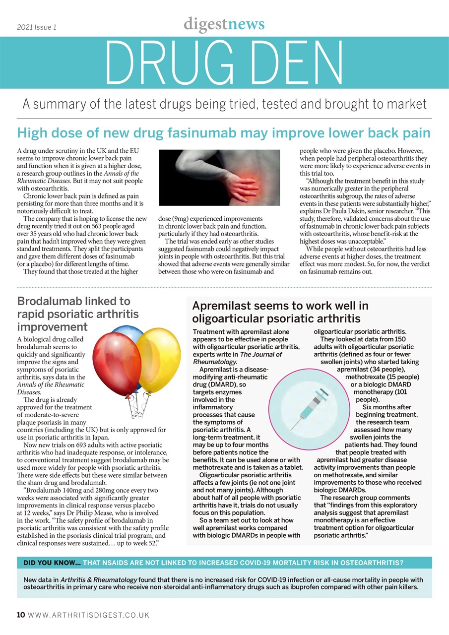 Arthritis Digest Preview Pages