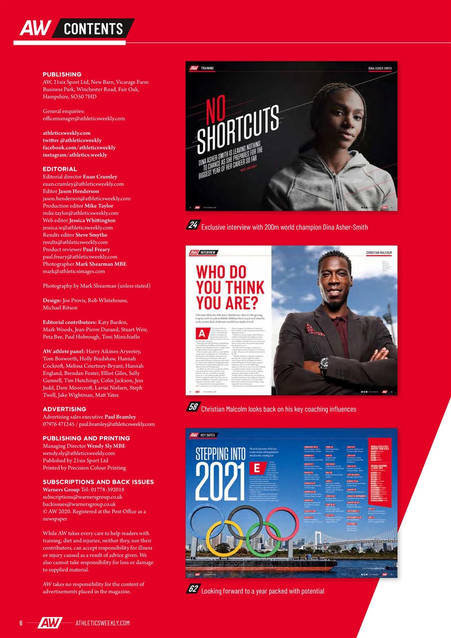 AW – Athletics Weekly Magazine Preview Pages