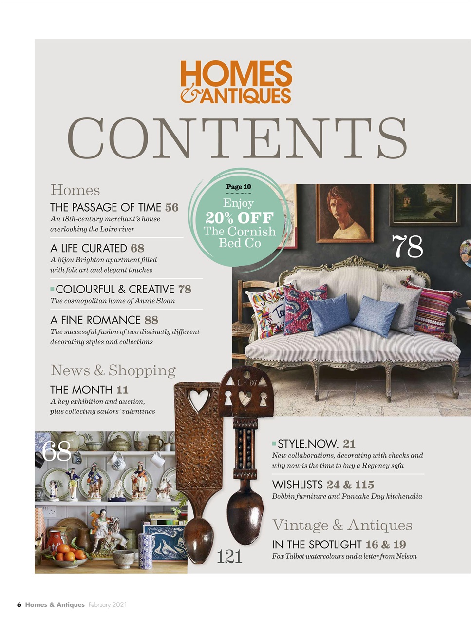 Homes & Antiques Magazine Preview Pages