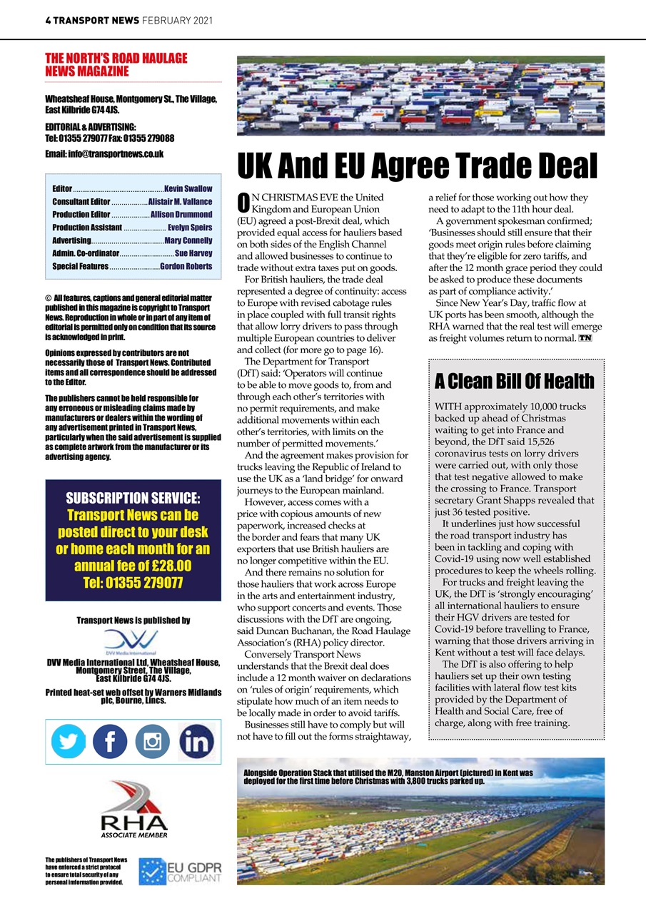 Transport News Preview Pages