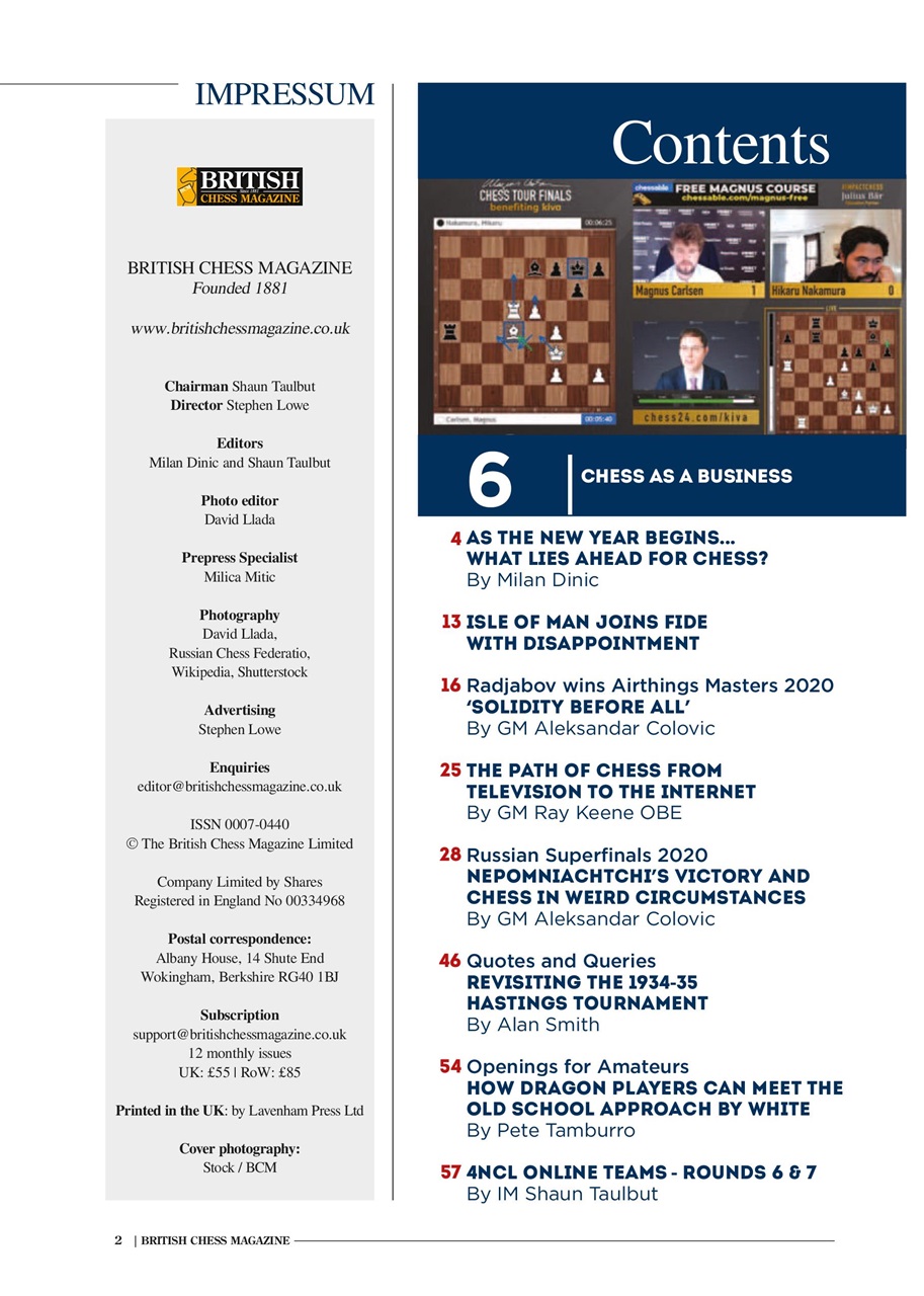 British Chess Magazine Preview Pages