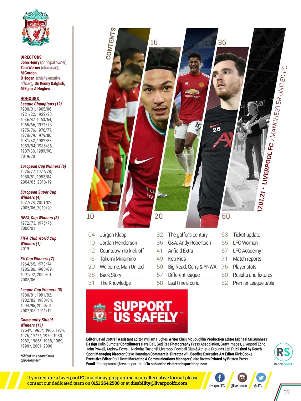 Liverpool FC Programmes Preview Pages