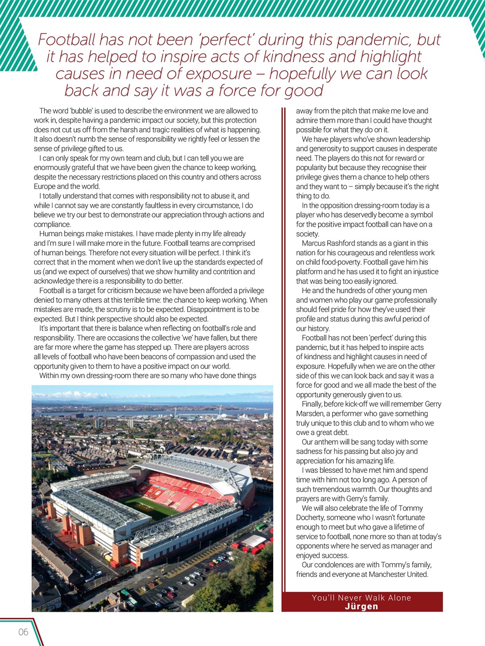 Liverpool FC Programmes Preview Pages