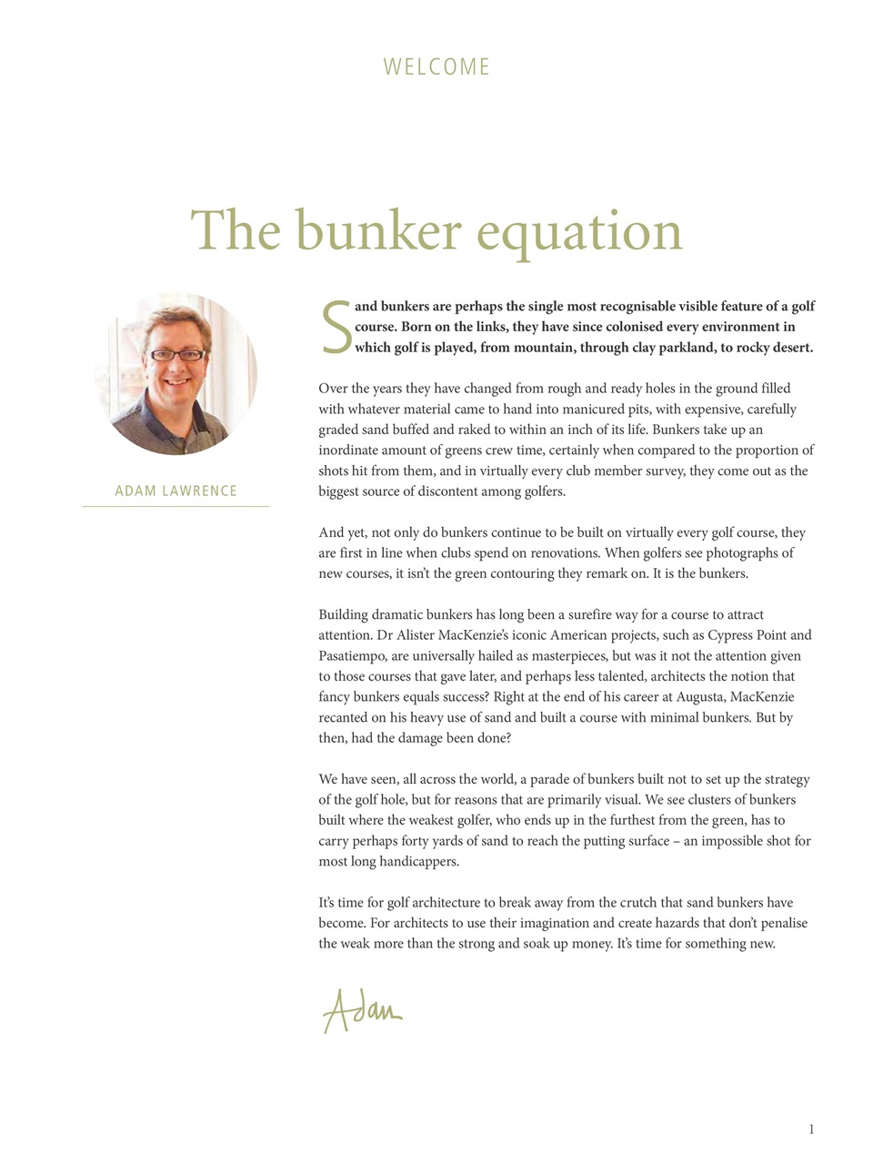 Golf Course Architecture Preview Pages