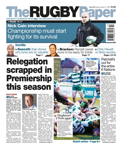 The Rugby Paper issue 17th Jan 2021