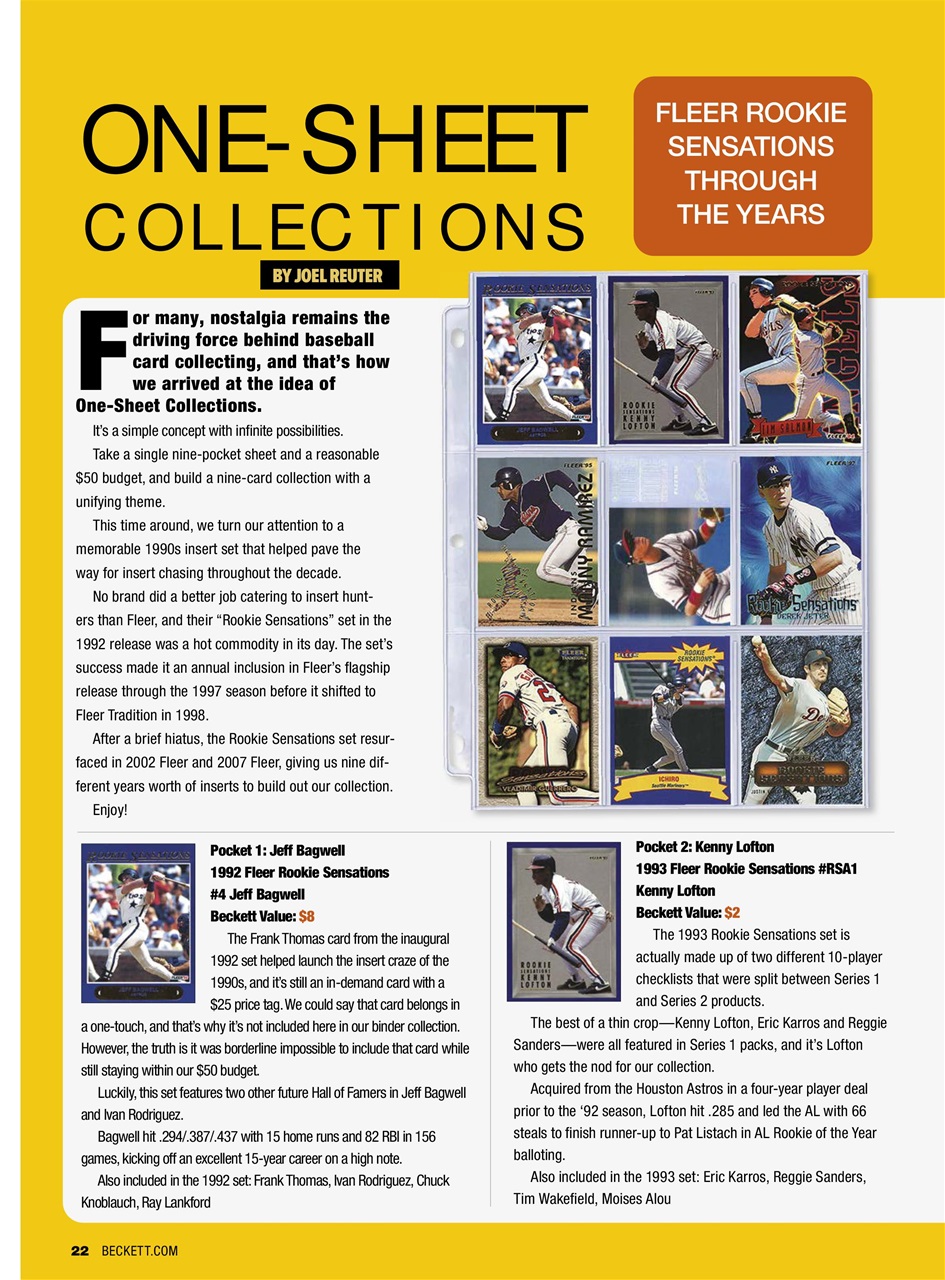 Beckett Baseball Magazine Preview Pages