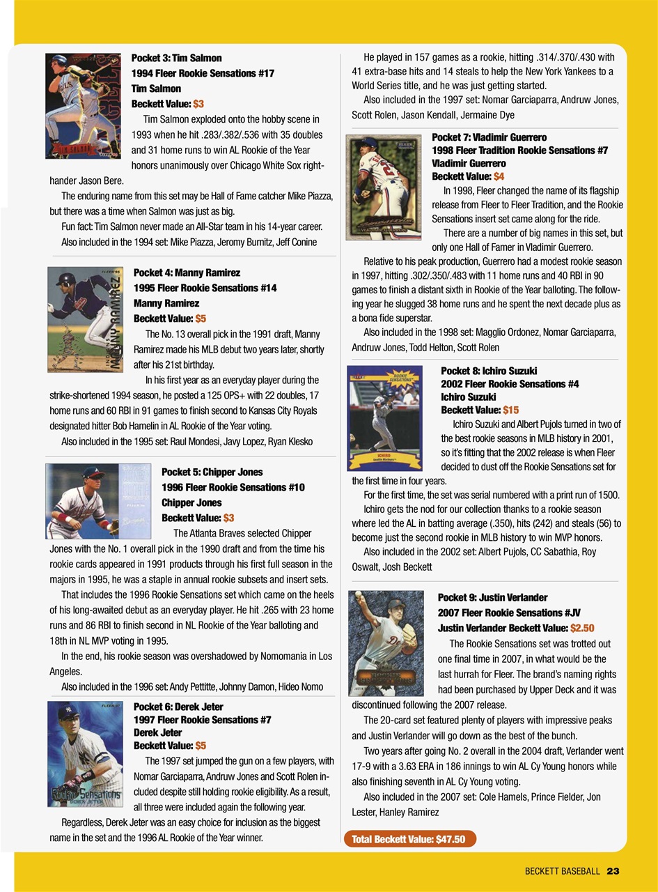 Beckett Baseball Magazine Preview Pages