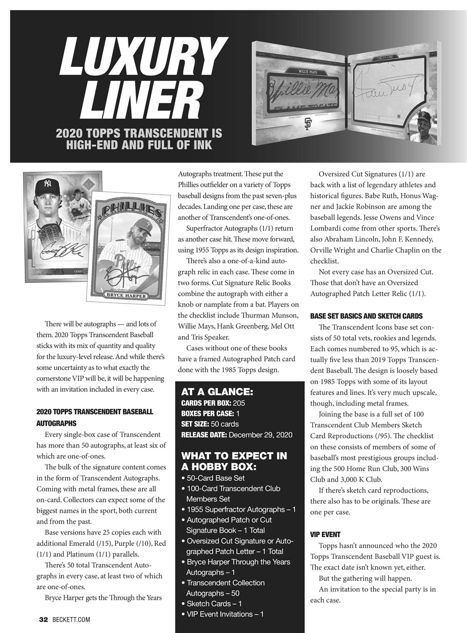 Beckett Baseball Magazine Preview Pages