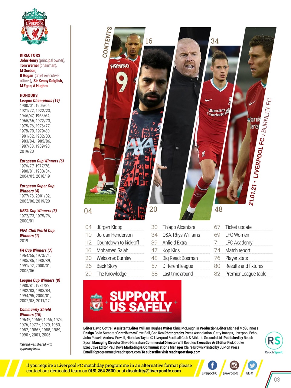 Liverpool FC Programmes Preview Pages