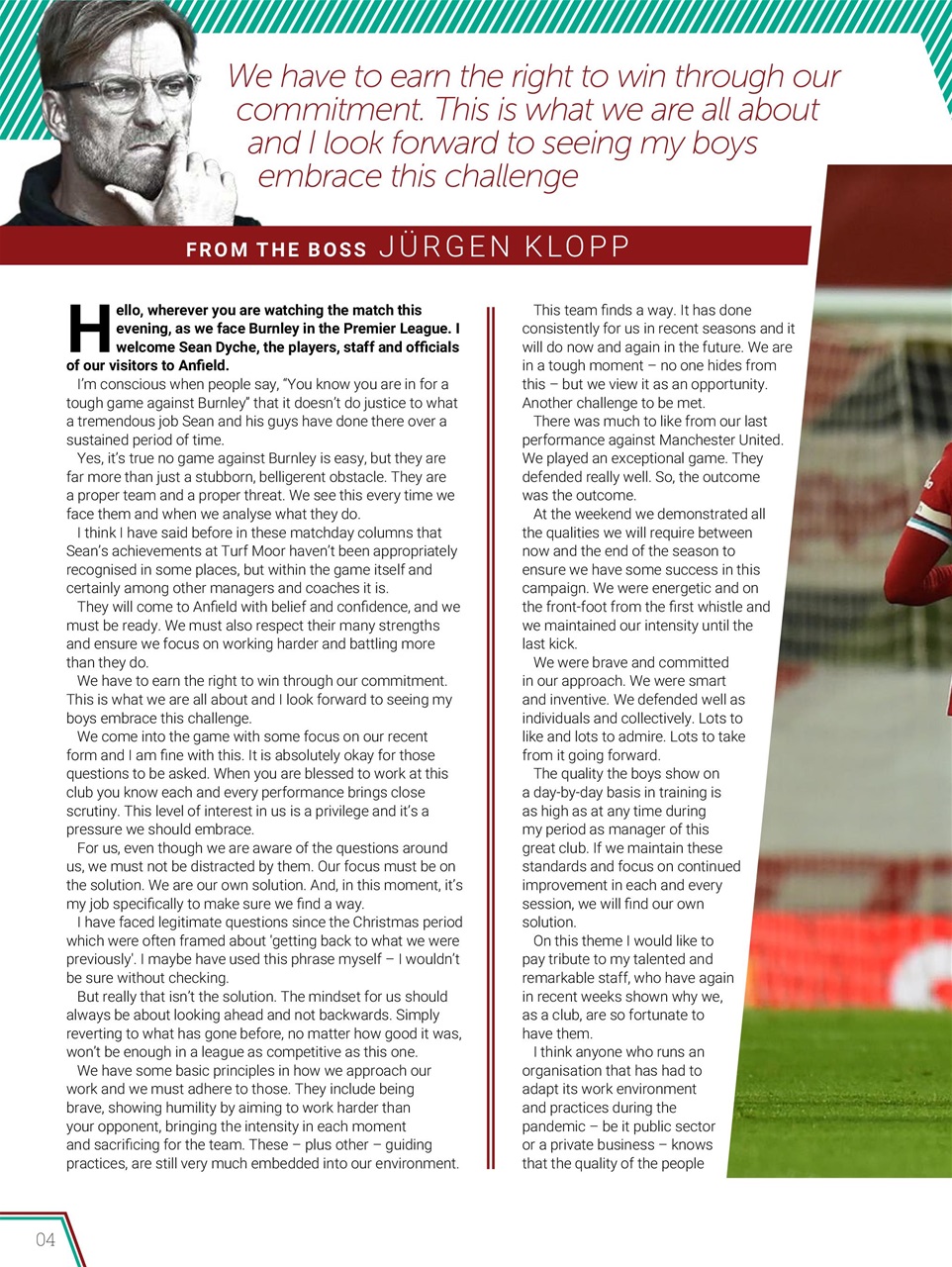 Liverpool FC Programmes Preview Pages